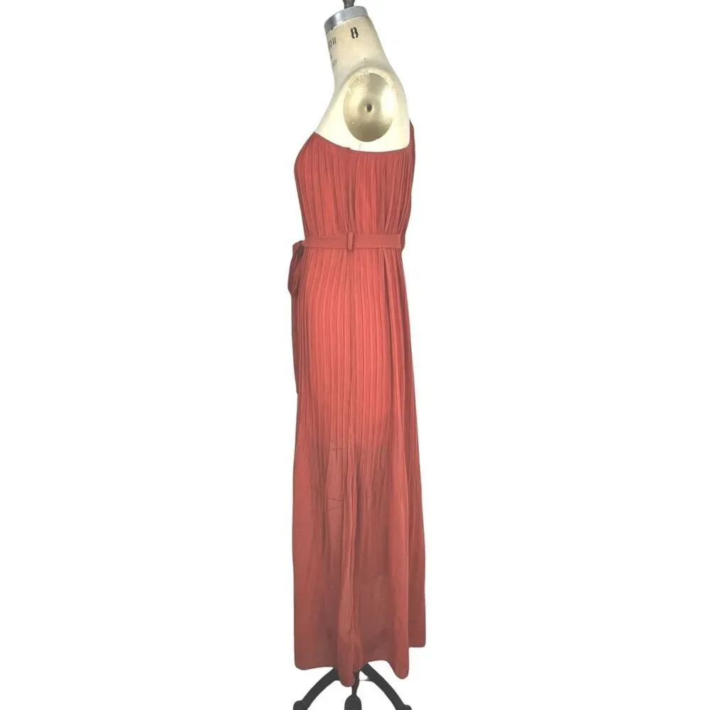 NEW Ya Los Angeles One Shoulder Maxi Dress Womens S Belted Boho Wedding Guest‎